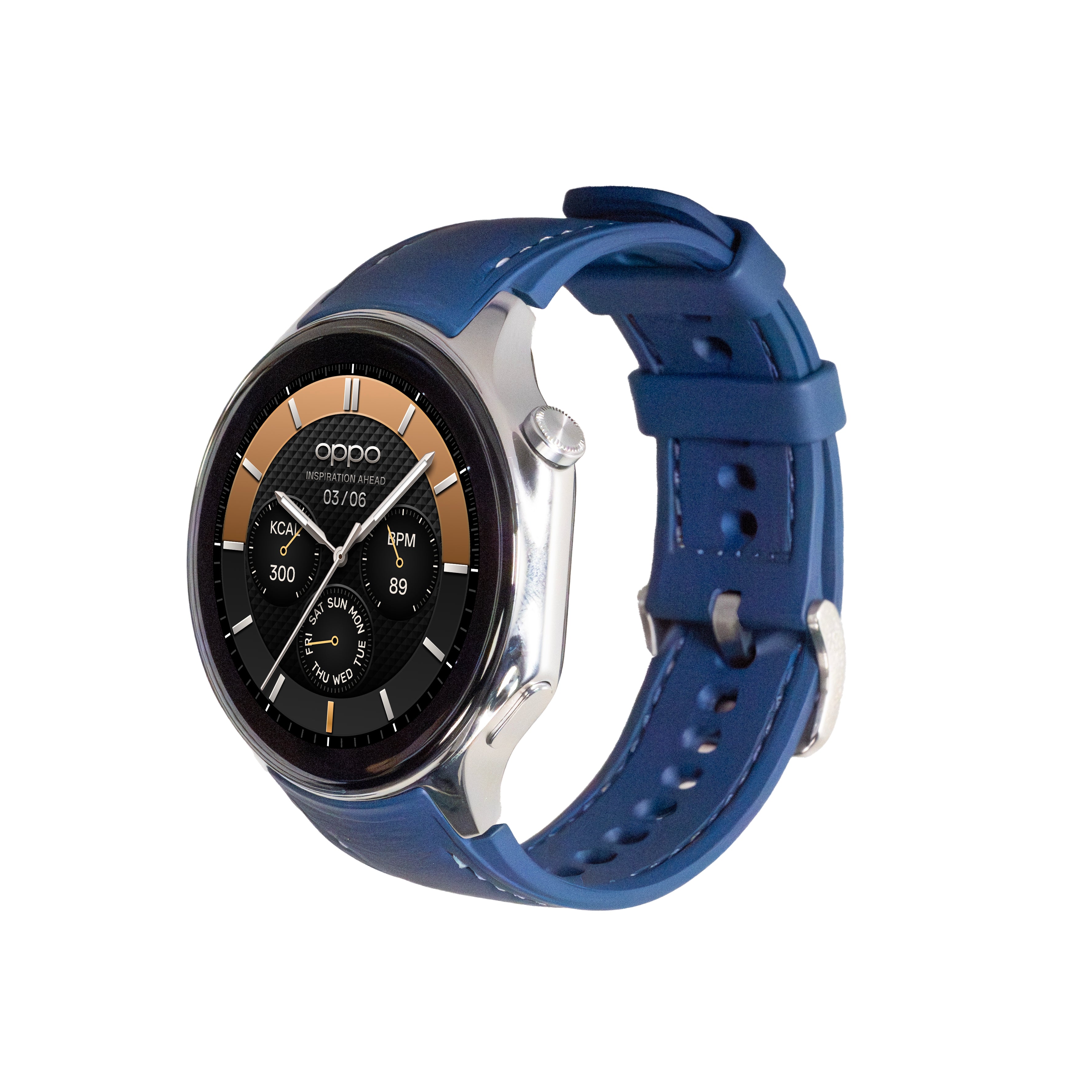 OPPO Watch X Leather Strap (Azure Blue) - OPPO Official Shop